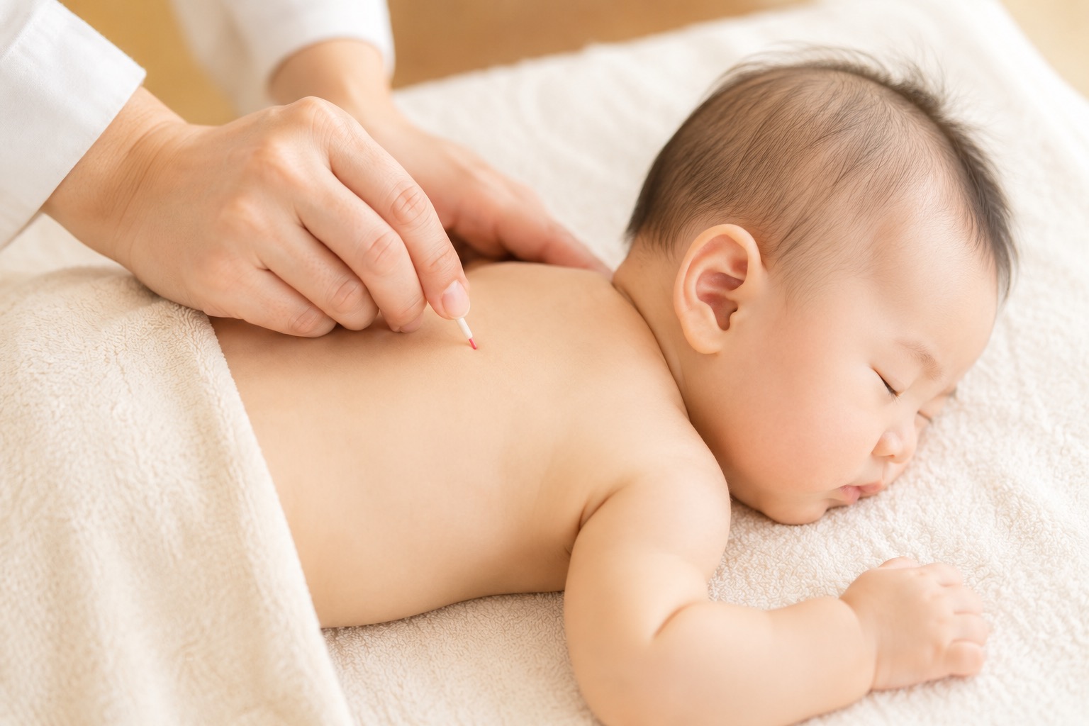 赤ちゃんへの小児はりの施術